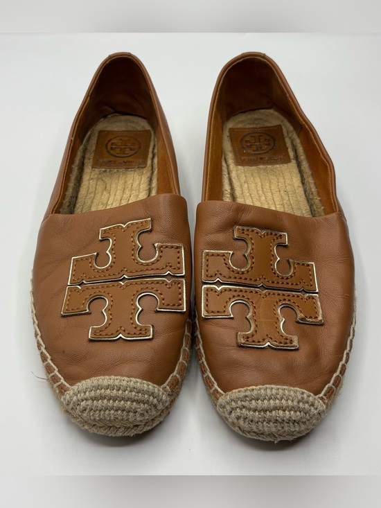 Tory Burch Shoes - Tory Burch Ines espadrille logo leather slip on flats size 7
